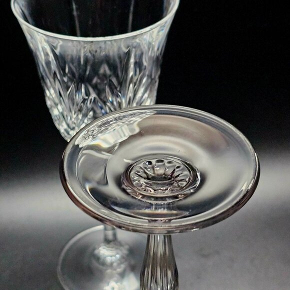 2 RCR Overture Wine Glasses 7.5" diamond fan cut pattern elegant regency Italy - Picture 6 of 10